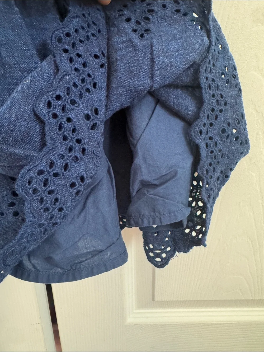 GAP Navy Blue Eyelet Flutter-Sleeve Dress